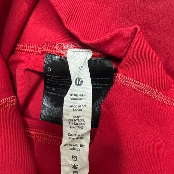 Lululemon Lunar New Year Wunder Under Red Leggings Pocket On Waistband Size 0 - Picture 7 of 7